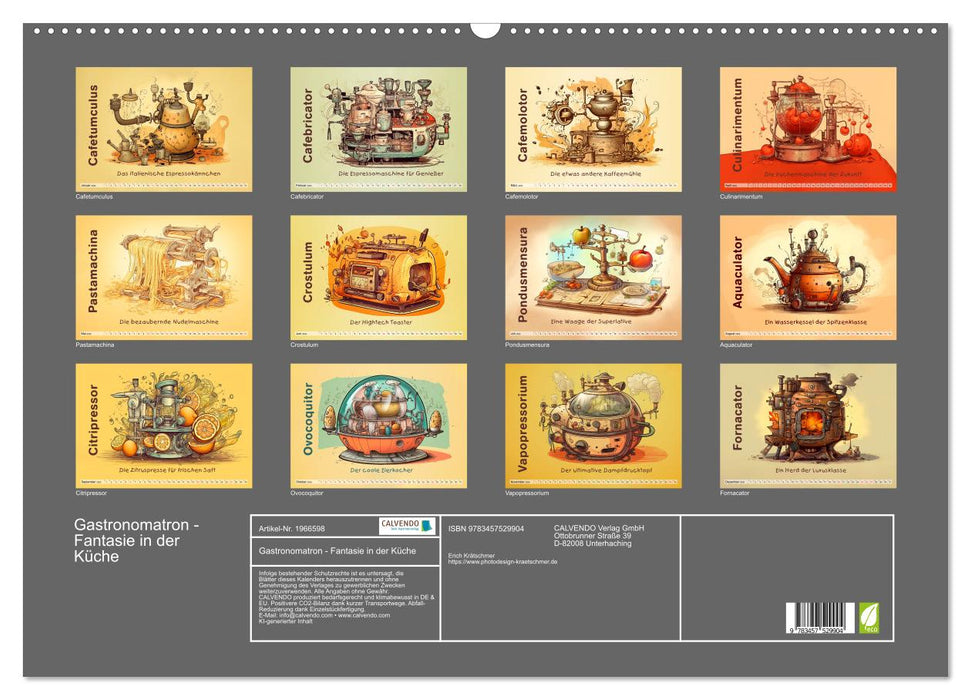 Gastronomatron - Fantasie in der Küche (CALVENDO Wandkalender 2026)
