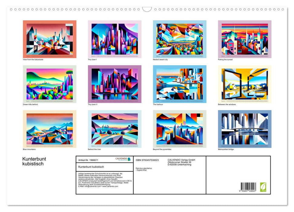 Kunterbunt kubistisch (CALVENDO Wandkalender 2026)