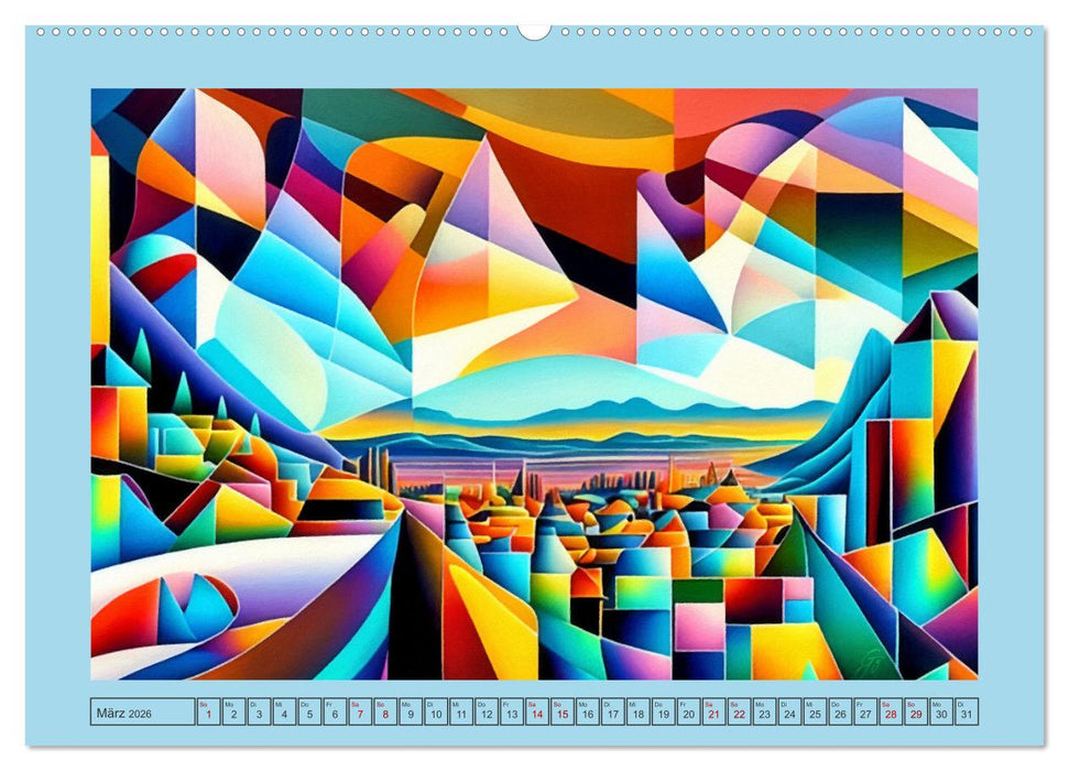 Kunterbunt kubistisch (CALVENDO Wandkalender 2026)