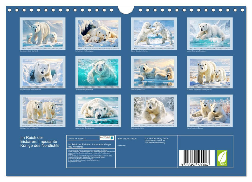 Im Reich der Eisbären. Imposante Könige des Nordlichts (CALVENDO Wandkalender 2026)