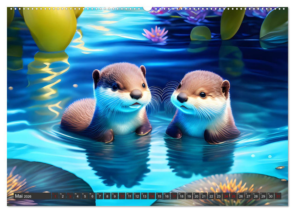 Niedliche Fischotter begleiten dich durch das Jahr (CALVENDO Wandkalender 2026)