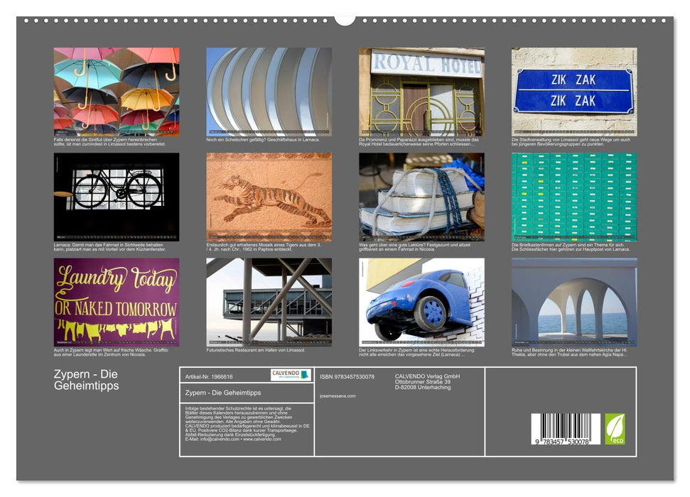 Zypern - Die Geheimtipps (CALVENDO Premium Wandkalender 2026)