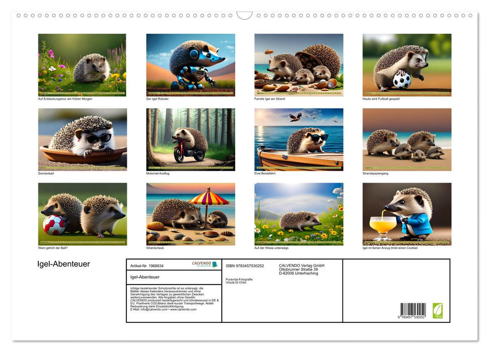 Igel-Abenteuer (CALVENDO Wandkalender 2026)