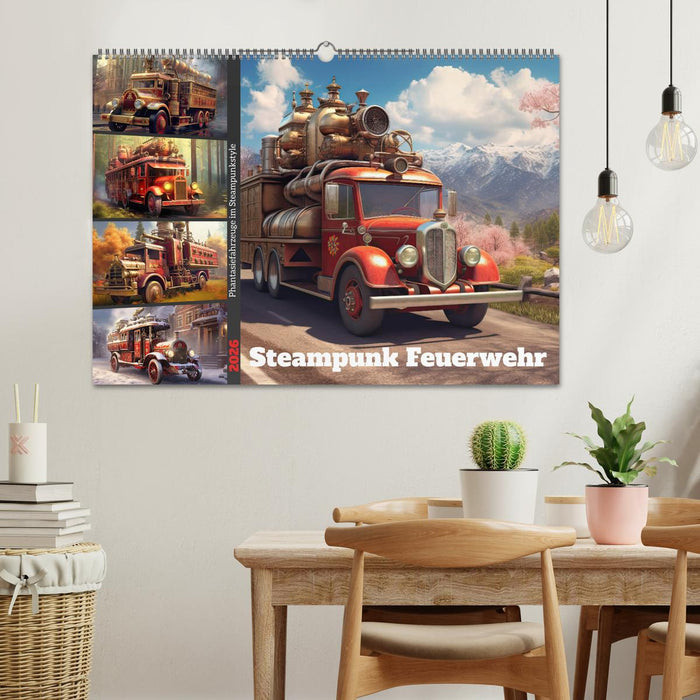Steampunk Feuerwehr (CALVENDO Wandkalender 2026)