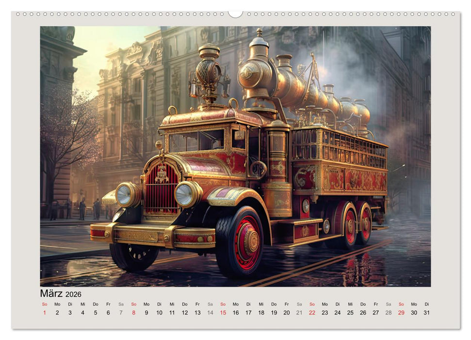 Steampunk Feuerwehr (CALVENDO Wandkalender 2026)