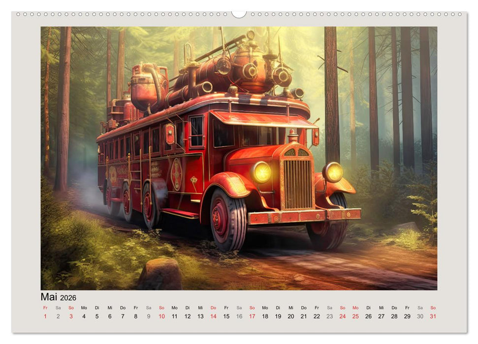 Steampunk Feuerwehr (CALVENDO Wandkalender 2026)