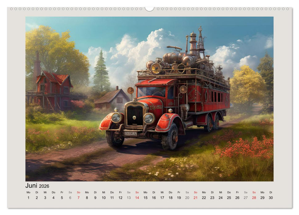 Steampunk Feuerwehr (CALVENDO Wandkalender 2026)