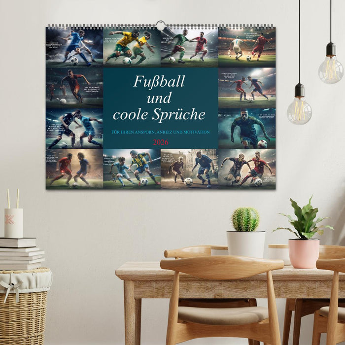 Fußball und coole Sprüche (CALVENDO Wandkalender 2026)