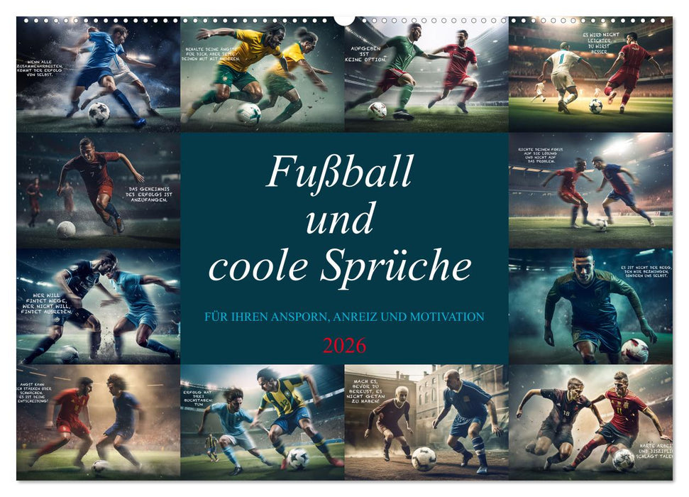 Fußball und coole Sprüche (CALVENDO Wandkalender 2026)