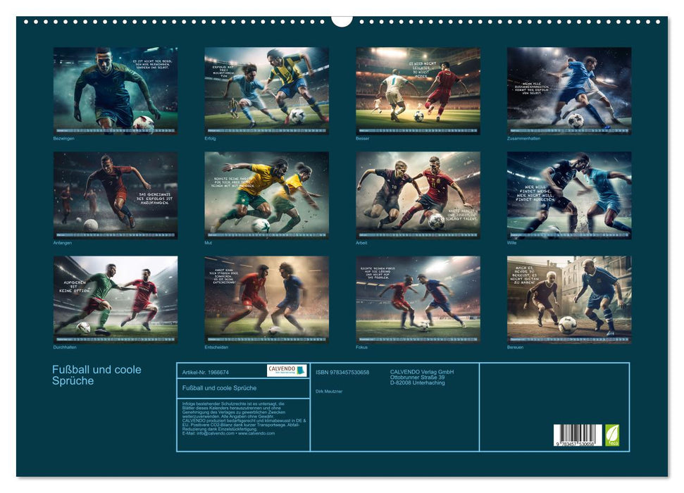Fußball und coole Sprüche (CALVENDO Wandkalender 2026)