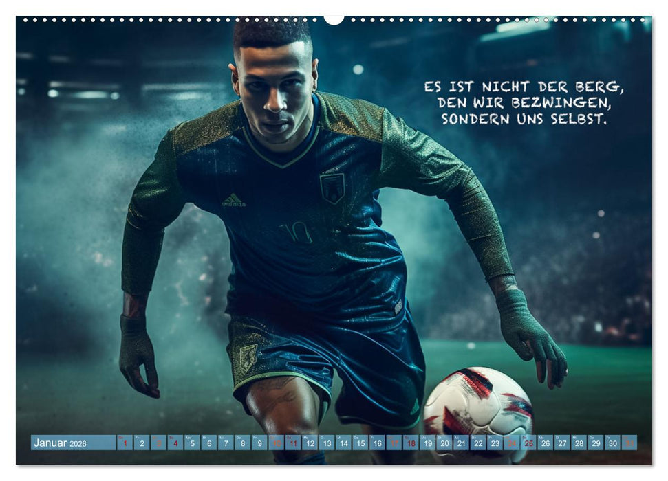 Fußball und coole Sprüche (CALVENDO Wandkalender 2026)