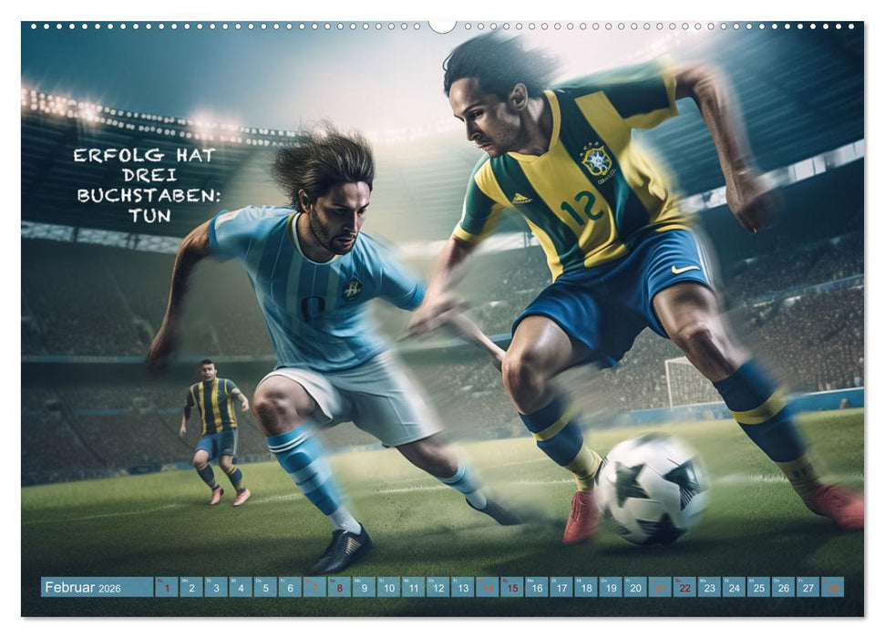 Fußball und coole Sprüche (CALVENDO Wandkalender 2026)