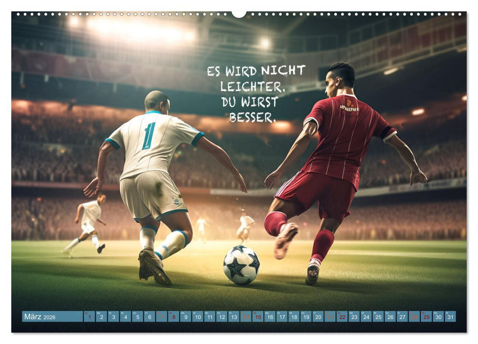 Fußball und coole Sprüche (CALVENDO Wandkalender 2026)