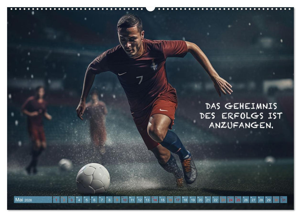 Fußball und coole Sprüche (CALVENDO Wandkalender 2026)