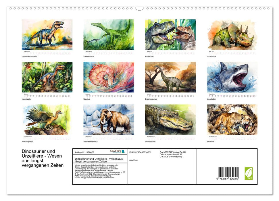 Dinosaurier und Urzeittiere - Wesen aus längst vergangenen Zeiten (CALVENDO Premium Wandkalender 2026)
