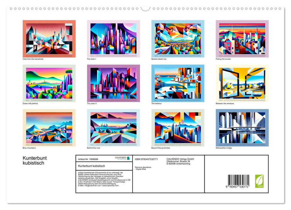 Kunterbunt kubistisch (CALVENDO Premium Wandkalender 2026)