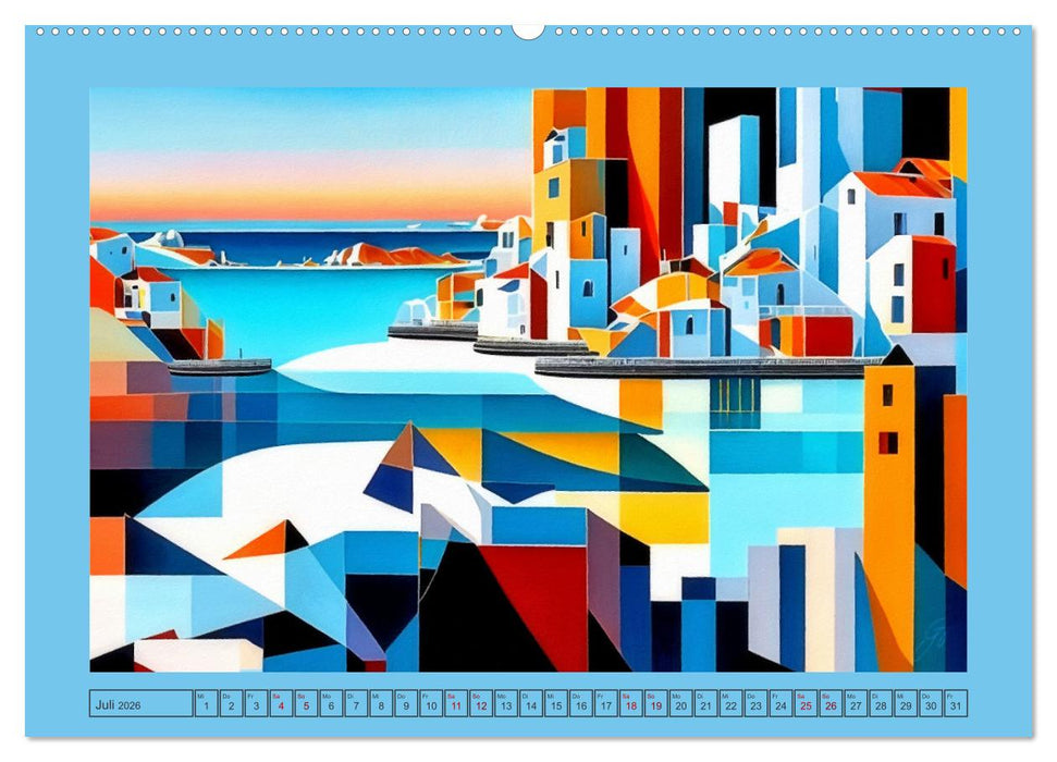 Kunterbunt kubistisch (CALVENDO Premium Wandkalender 2026)