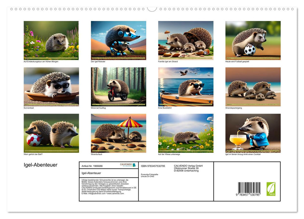 Igel-Abenteuer (CALVENDO Premium Wandkalender 2026)