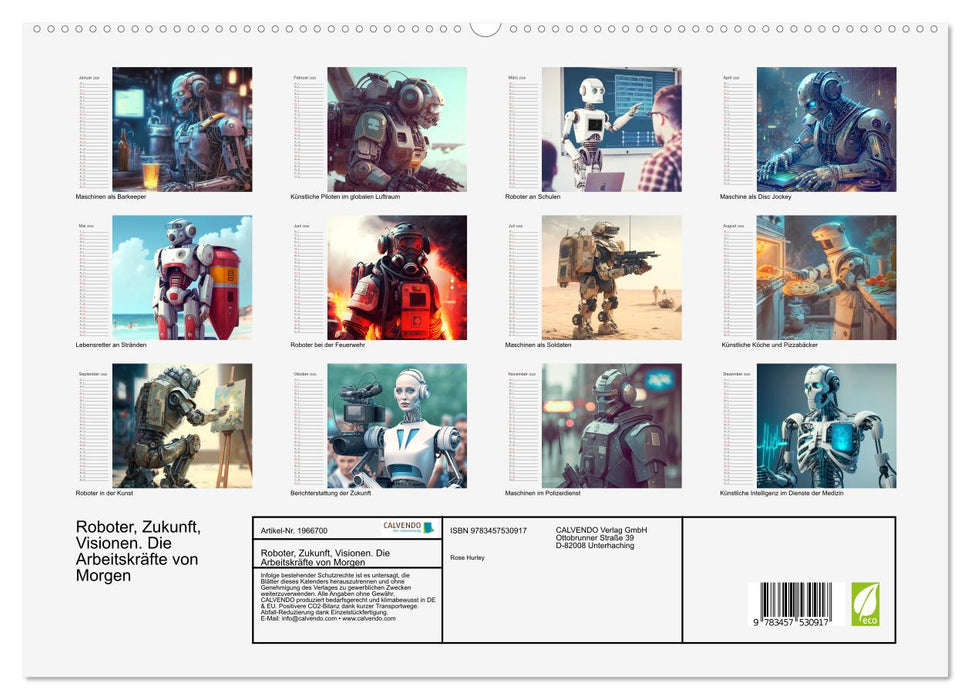 Roboter, Zukunft, Visionen. Die Arbeitskräfte von Morgen (CALVENDO Premium Wandkalender 2026)