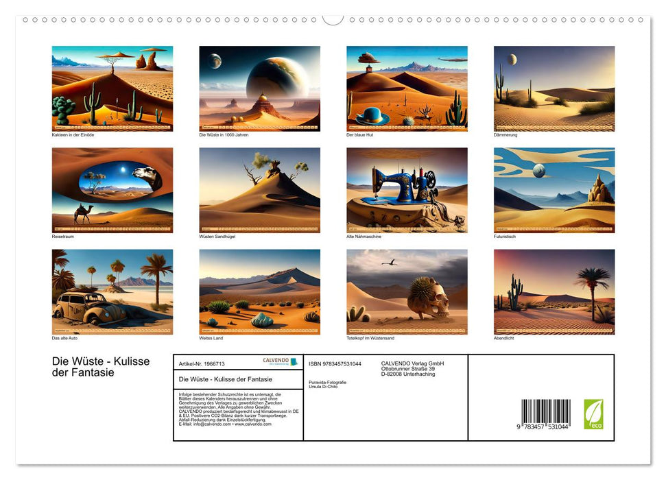 Die Wüste - Kulisse der Fantasie (CALVENDO Premium Wandkalender 2026)