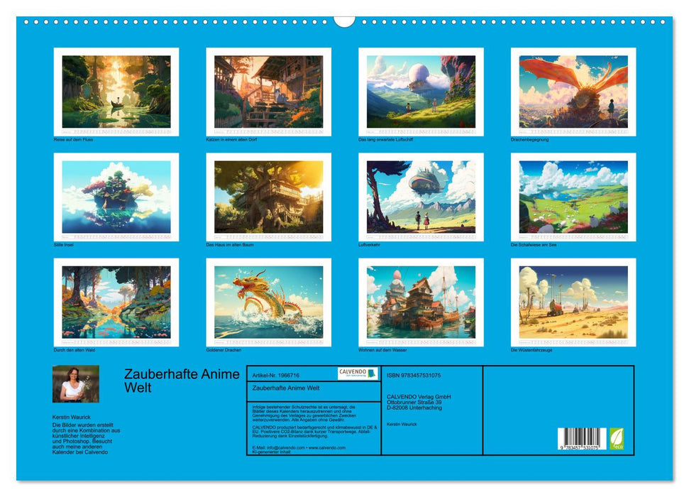 Zauberhafte Anime Welt (CALVENDO Wandkalender 2026)