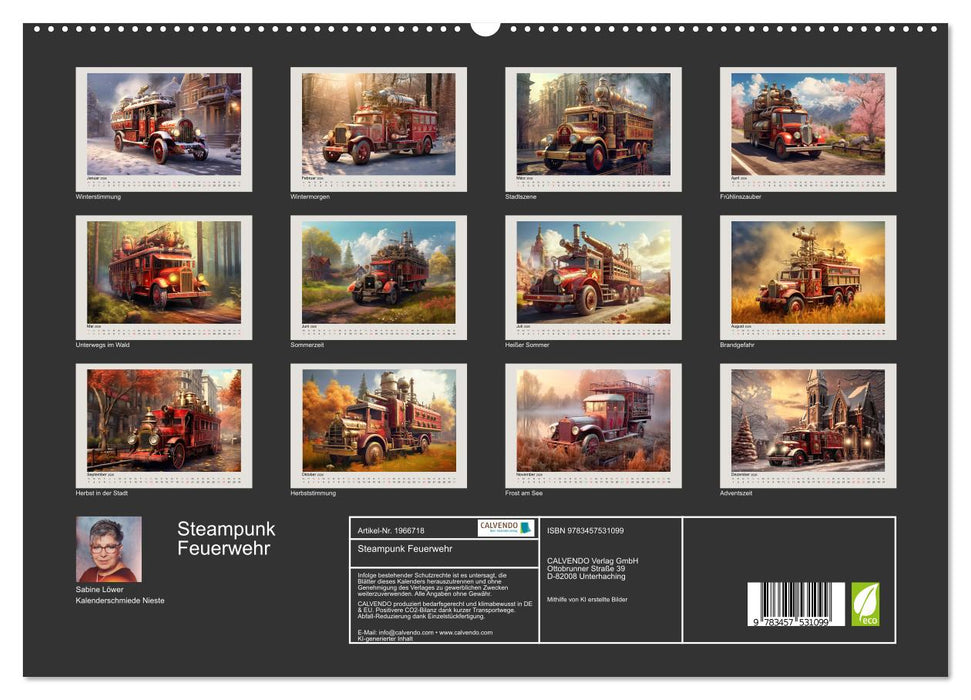 Steampunk Feuerwehr (CALVENDO Premium Wandkalender 2026)