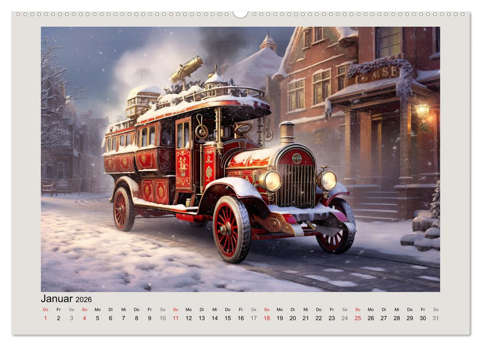 Steampunk Feuerwehr (CALVENDO Premium Wandkalender 2026)