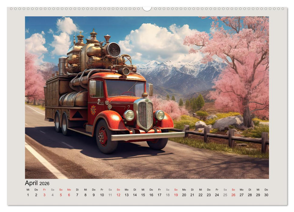 Steampunk Feuerwehr (CALVENDO Premium Wandkalender 2026)