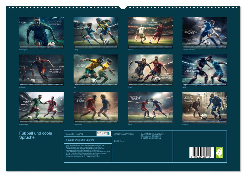 Fußball und coole Sprüche (CALVENDO Premium Wandkalender 2026)