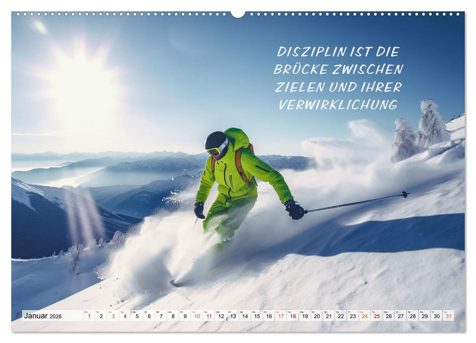 Motivation und Ski (CALVENDO Wandkalender 2026)