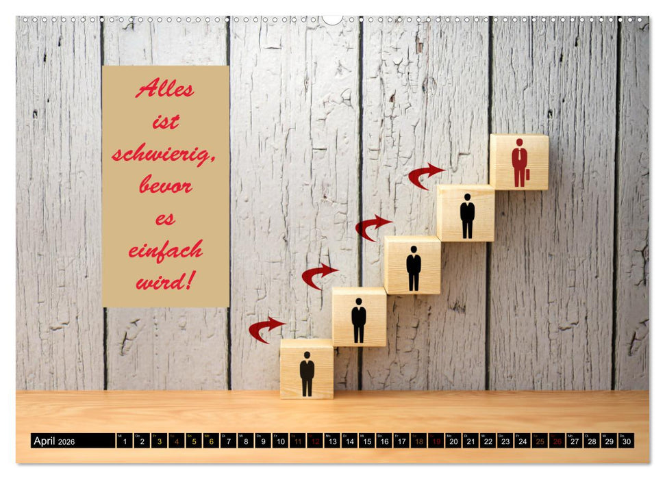 Kopf hoch Motivations Sprüche (CALVENDO Premium Wandkalender 2026)