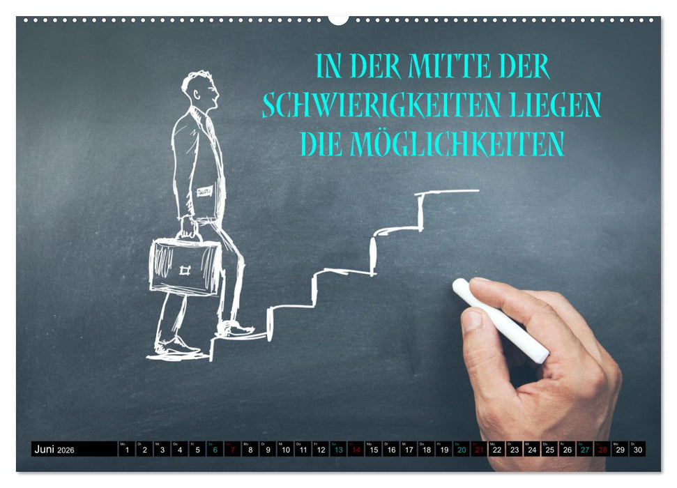 Kopf hoch Motivations Sprüche (CALVENDO Premium Wandkalender 2026)