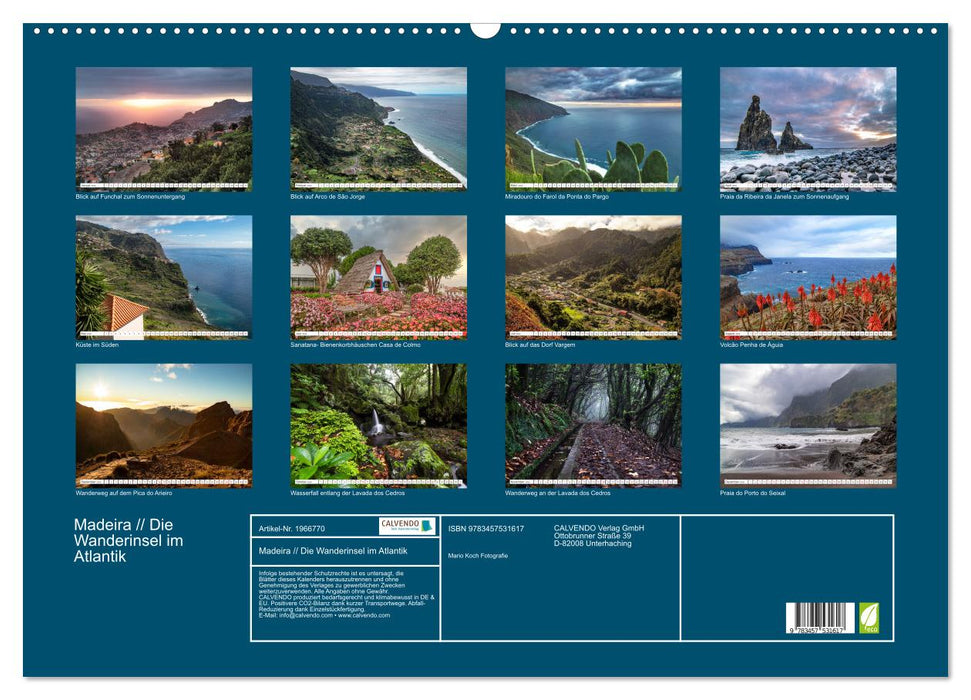 Madeira // Die Wanderinsel im Atlantik (CALVENDO Wandkalender 2026)
