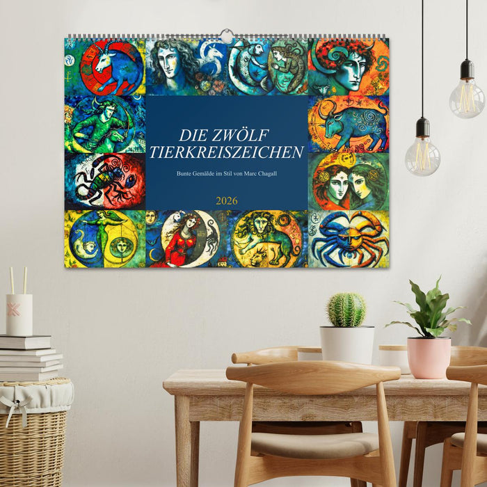 Die zwölf Tierkreiszeichen (CALVENDO Wandkalender 2026)