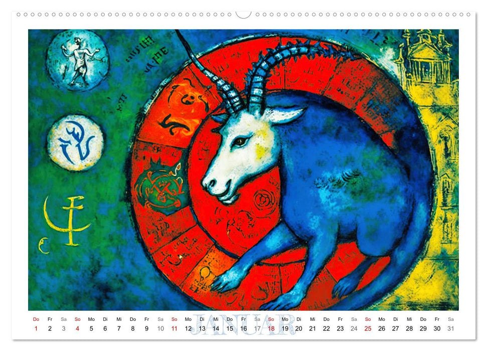 Die zwölf Tierkreiszeichen (CALVENDO Wandkalender 2026)