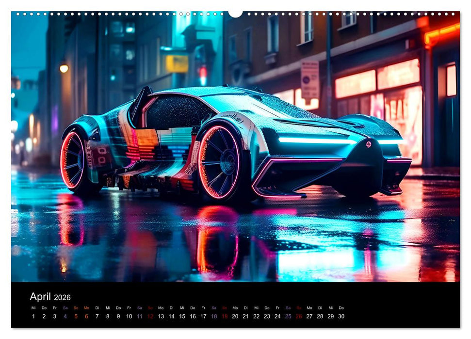 Digital Color Cars (CALVENDO Wandkalender 2026)