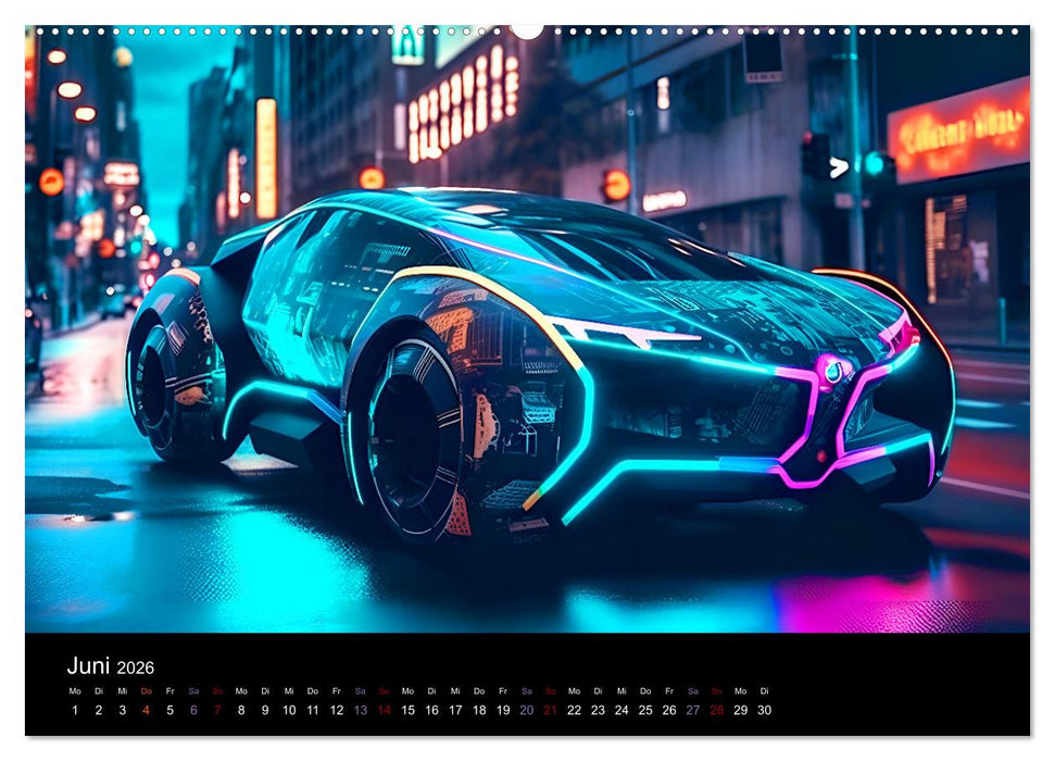 Digital Color Cars (CALVENDO Wandkalender 2026)