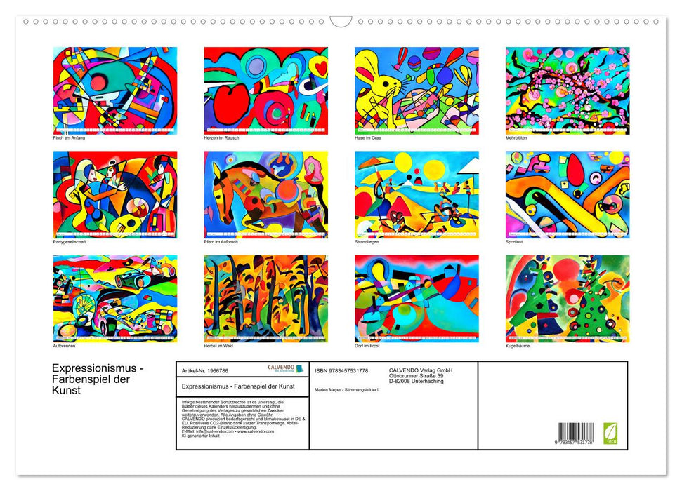 Expressionismus - Farbenspiel der Kunst (CALVENDO Wandkalender 2026)