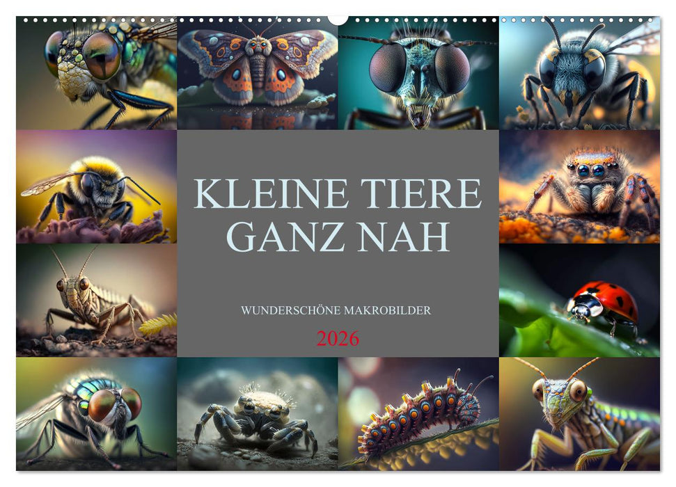 Kleine Tiere ganz nah (CALVENDO Wandkalender 2026)