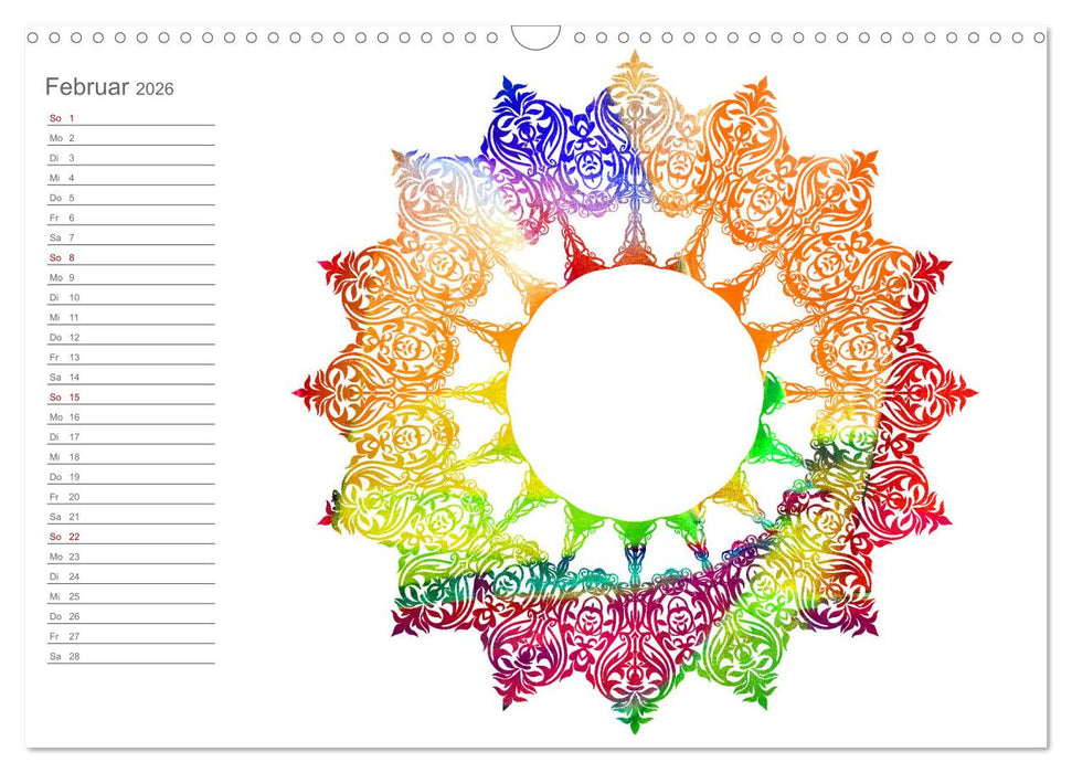 Dein erfülltes Jahr mit Yoga - Yogasymbole in Verschmelzung mit Kunst (CALVENDO Wandkalender 2026)