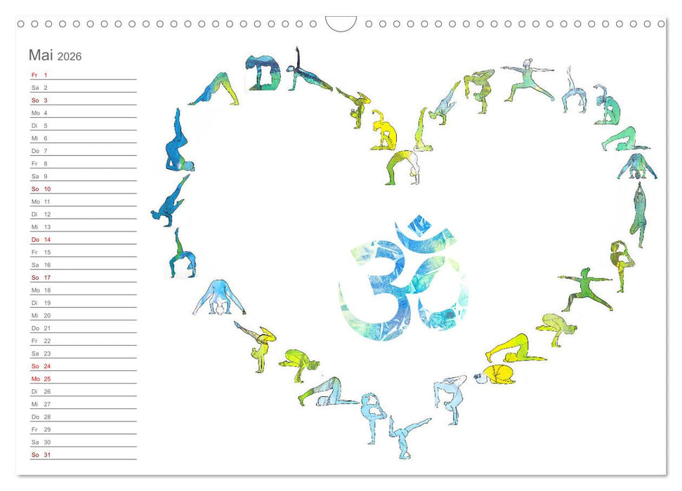 Dein erfülltes Jahr mit Yoga - Yogasymbole in Verschmelzung mit Kunst (CALVENDO Wandkalender 2026)