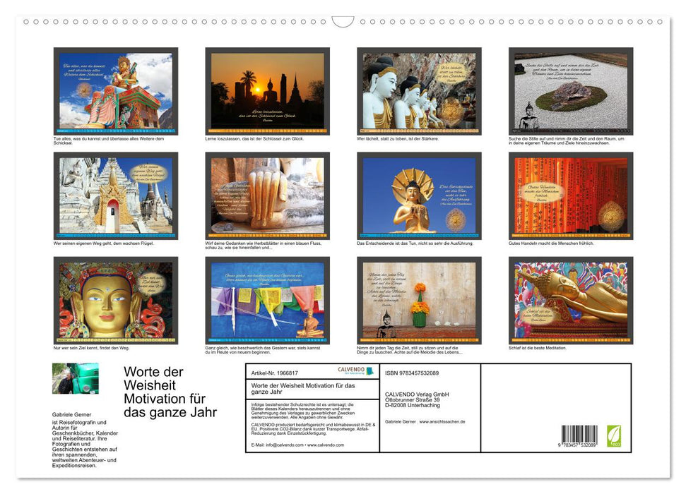 Worte der Weisheit Motivation für das ganze Jahr (CALVENDO Wandkalender 2026)