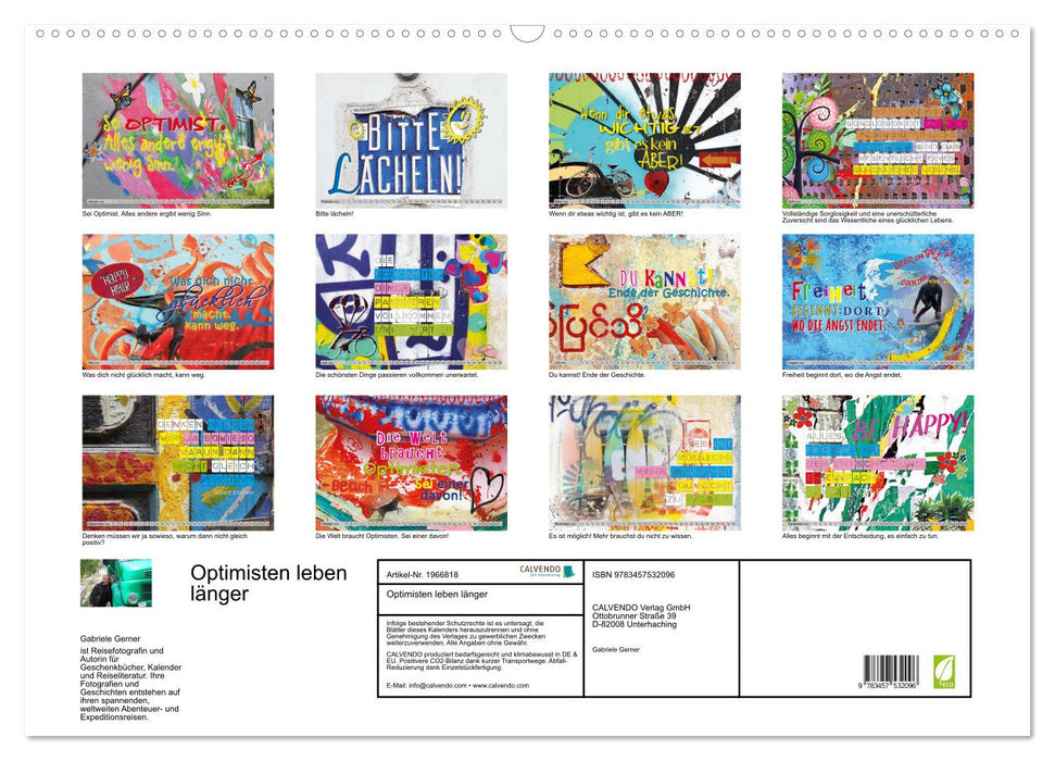 Optimisten leben länger (CALVENDO Wandkalender 2026)