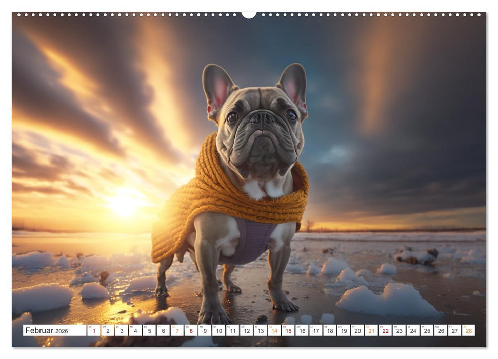 Französische Bulldoggen (CALVENDO Premium Wandkalender 2026)