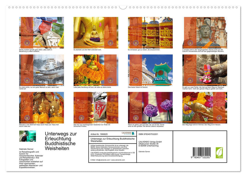 Unterwegs zur Erleuchtung Buddhistische Weisheiten (CALVENDO Premium Wandkalender 2026)