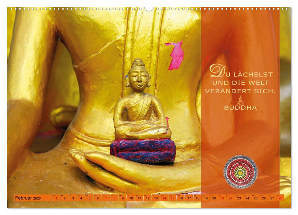Unterwegs zur Erleuchtung Buddhistische Weisheiten (CALVENDO Premium Wandkalender 2026)