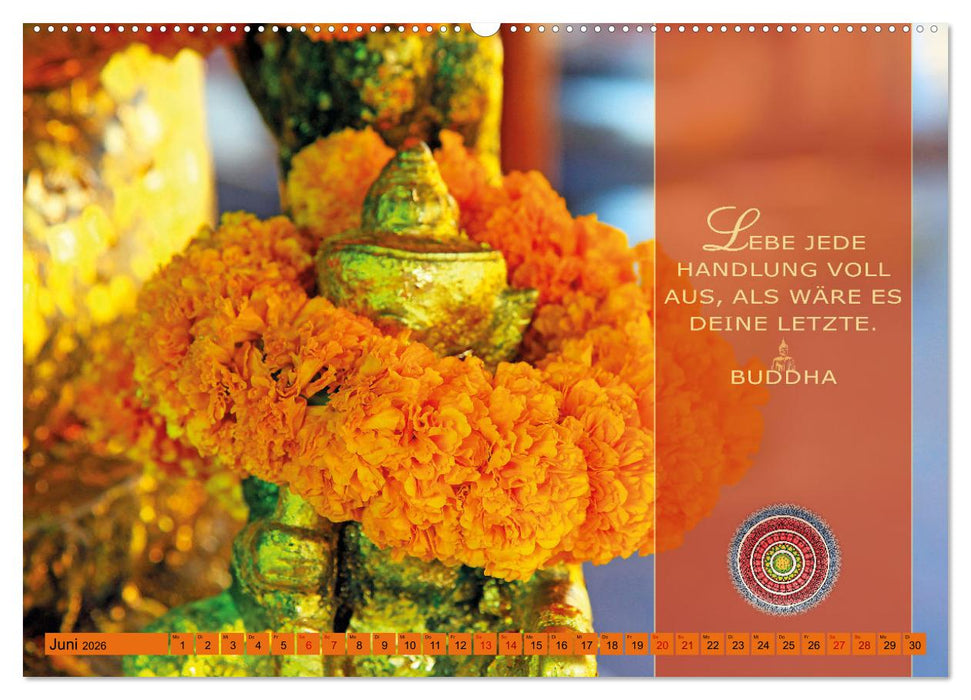 Unterwegs zur Erleuchtung Buddhistische Weisheiten (CALVENDO Premium Wandkalender 2026)