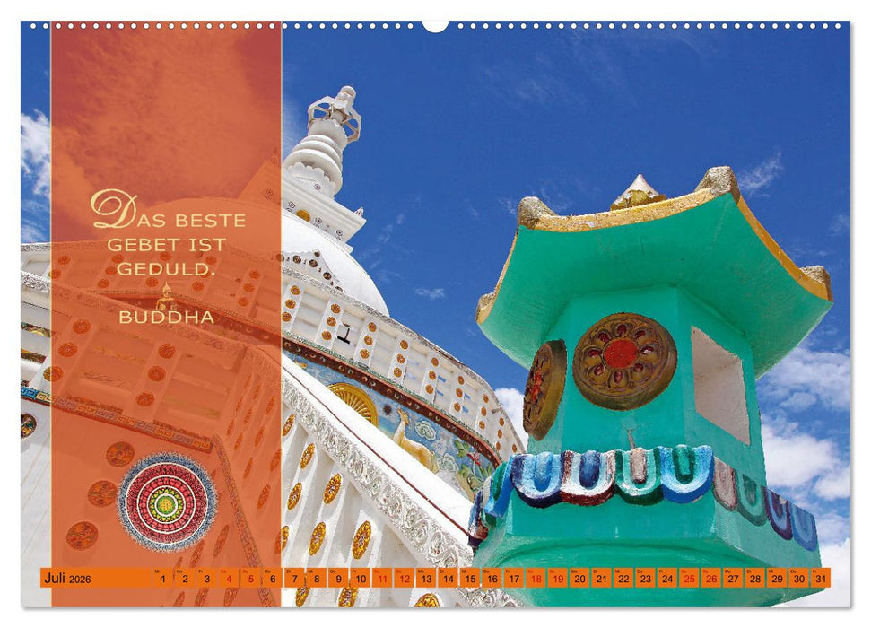 Unterwegs zur Erleuchtung Buddhistische Weisheiten (CALVENDO Premium Wandkalender 2026)