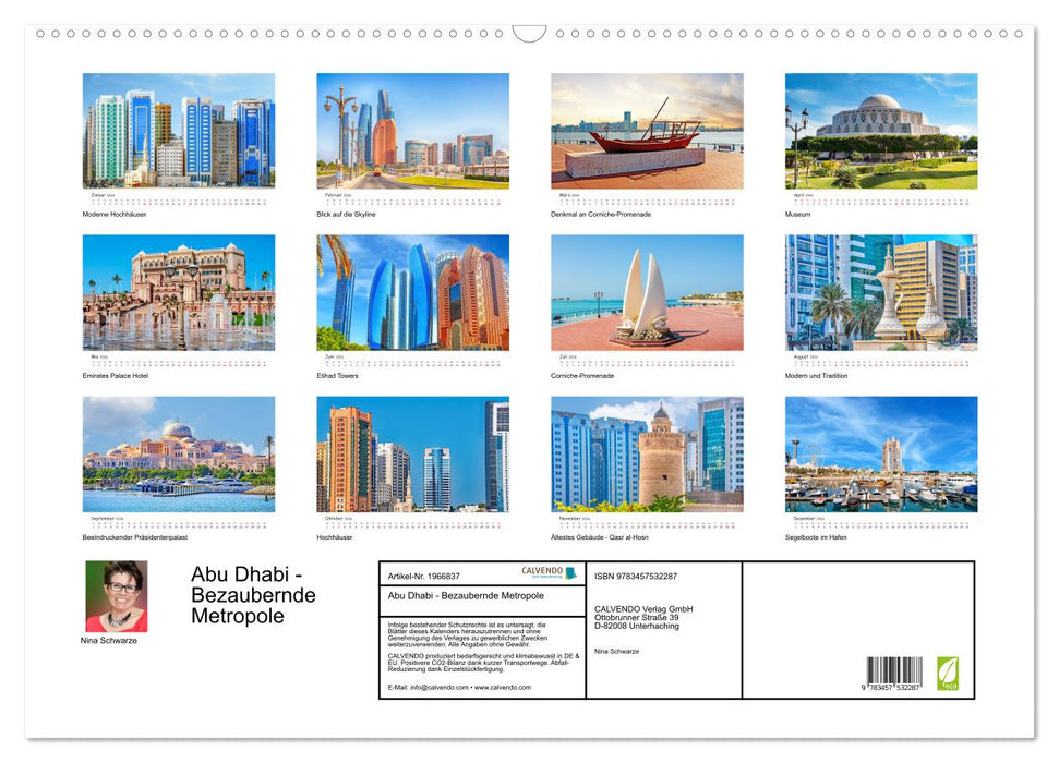 Abu Dhabi - Bezaubernde Metropole (CALVENDO Wandkalender 2026)