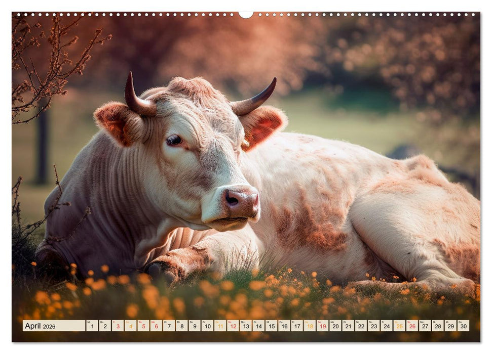 Kühe - liebenswerte Rindviecher (CALVENDO Premium Wandkalender 2026)